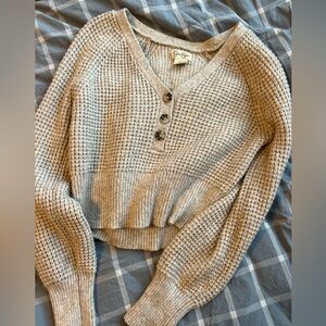 Cozy Beige Waffle Sweater